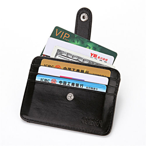 WALLET Mens Minimalist Wallet With Strap - Black